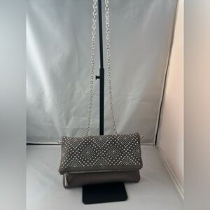 Charming Charlie Gray Studded Crossbody Bag